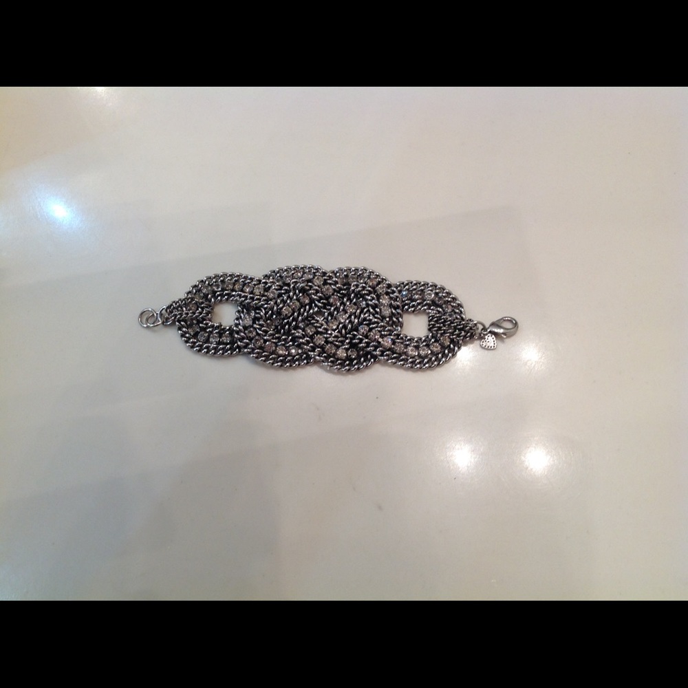 Stella and dot rhinestone and silver bracelet
